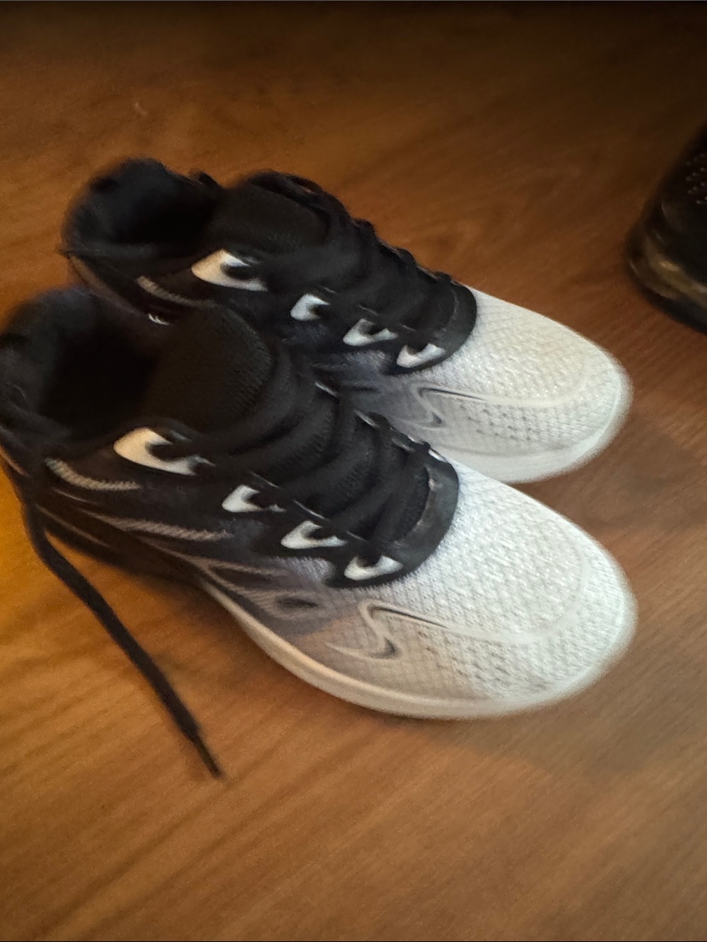 Kids Black and White Athletic Sneakers